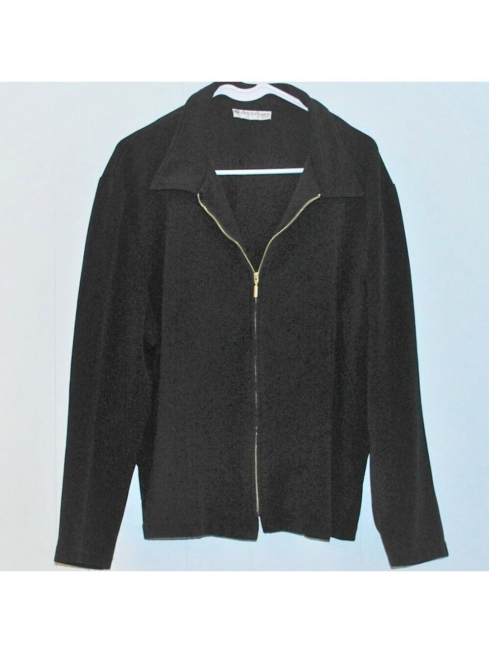 Dress Barn Full Zip Stretch Jacket Black 1X/2X